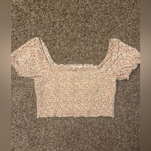 Aerie Floral Smocked Crop Top Size M